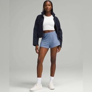 Lululemon Ribbed Softstreme High-Rise Short 2" in Oasis Blue